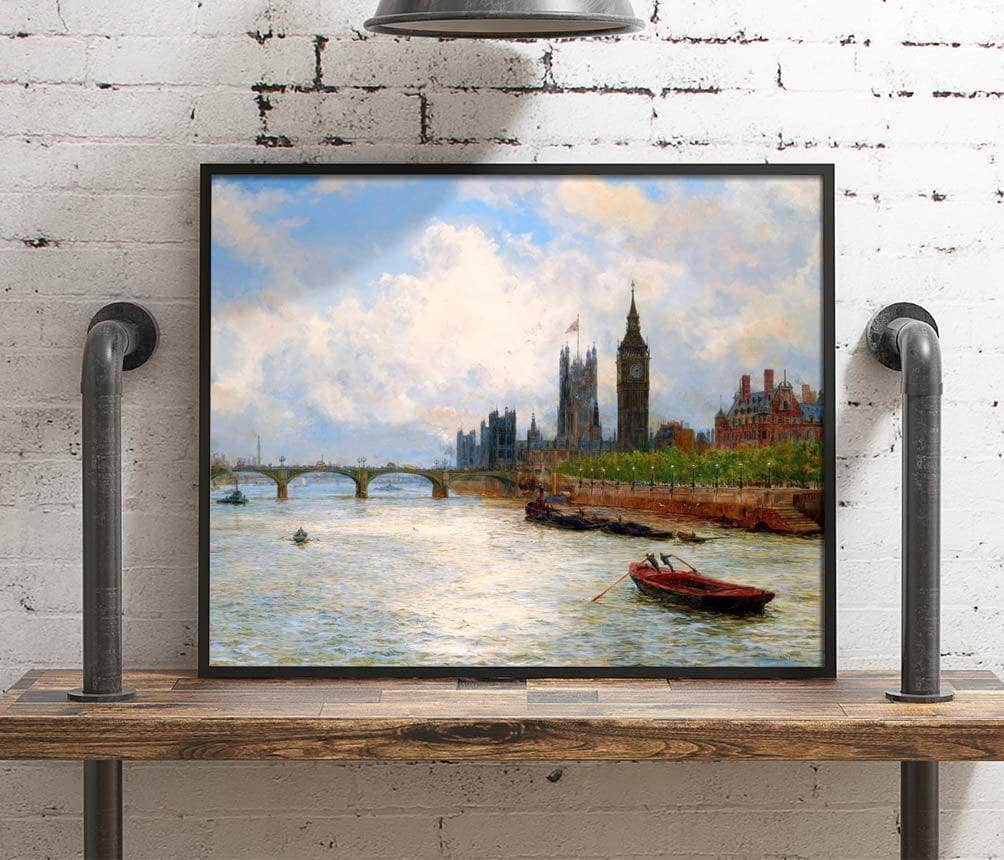 The House Of Parliament Painting William Lionel Wyllie Canvas Art Fine Art Print