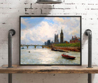 The House Of Parliament Painting William Lionel Wyllie Canvas Art Fine Art Print