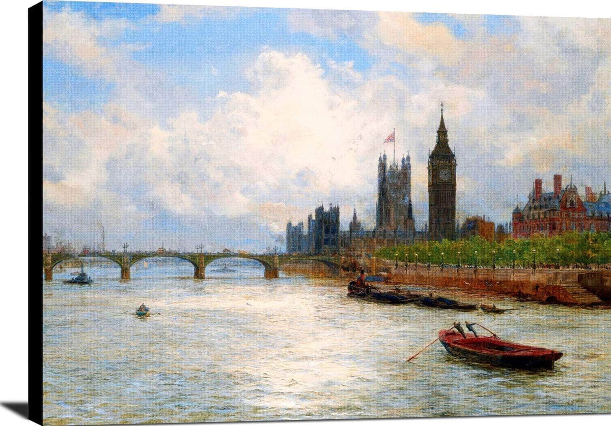 The House Of Parliament Painting William Lionel Wyllie Canvas Art Fine Art Print