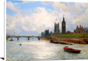 The House Of Parliament Painting William Lionel Wyllie Canvas Art Fine Art Print