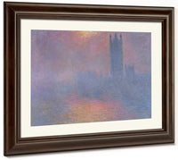 The Houses Of Parliament, London, With The Sun Breaking Through The Fog By Claude Monet Fine Art Print