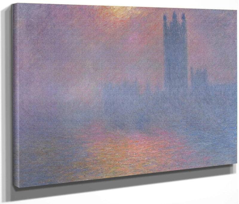 The Houses Of Parliament, London, With The Sun Breaking Through The Fog By Claude Monet Fine Art Print