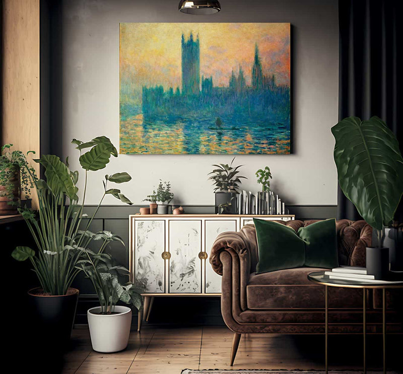 The Houses Of Parliament Sunset By Monet Claude Fine Art Print