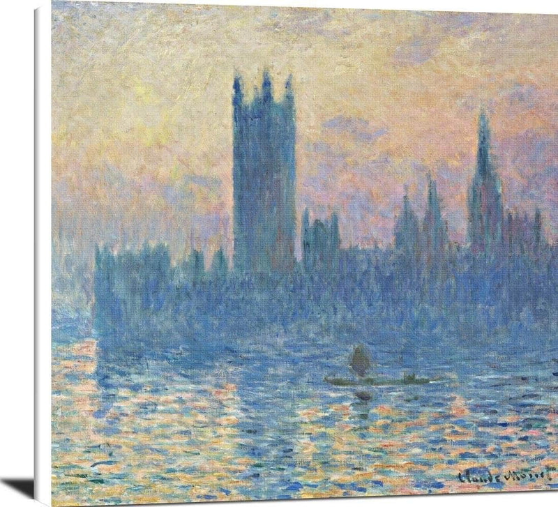 The Houses Of Parliament, Sunset Painting Claude Monet Canvas Art Fine Art Print