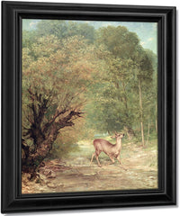 The Hunted Roe Deer On The Alert, Spring By Jean Desire Gustave Courbet Fine Art Print