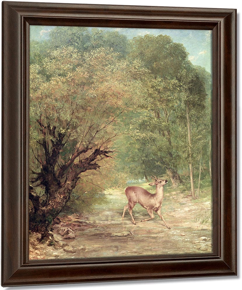 The Hunted Roe Deer On The Alert, Spring By Jean Desire Gustave Courbet Fine Art Print