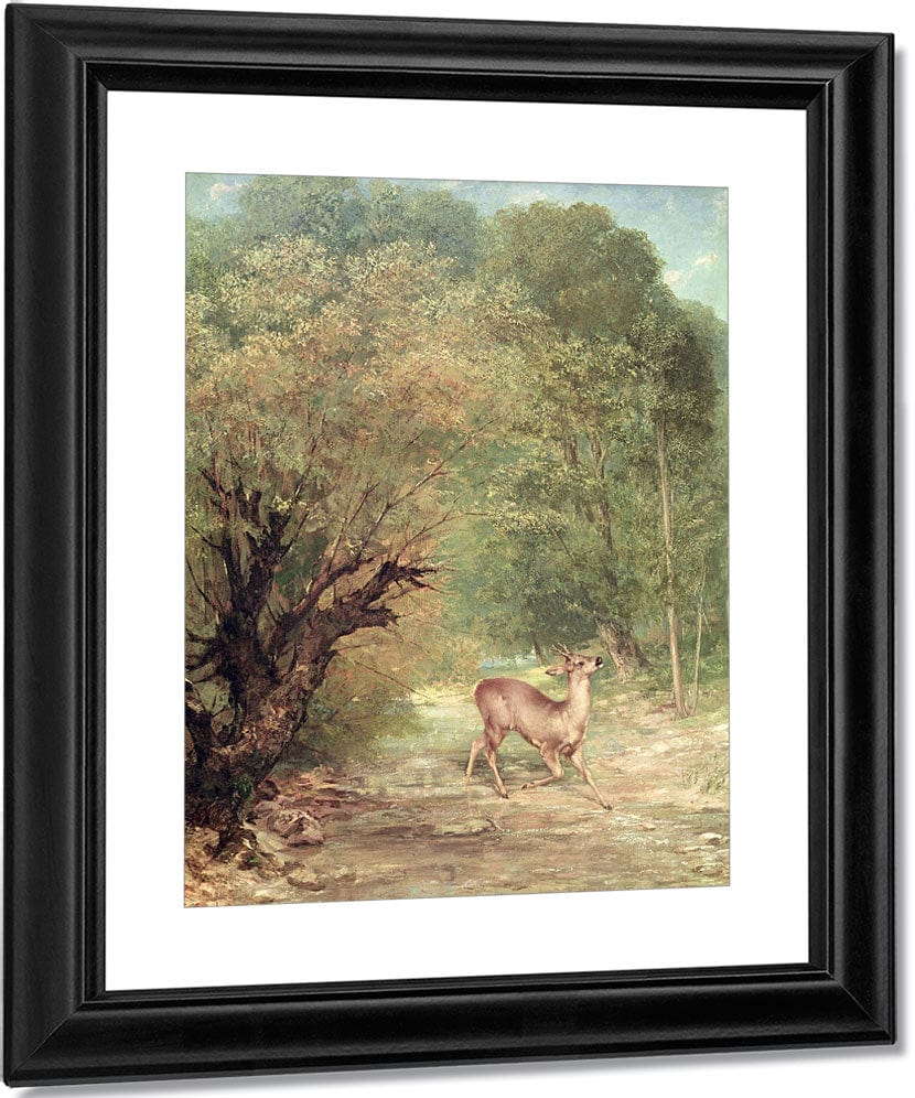 The Hunted Roe Deer On The Alert, Spring By Jean Desire Gustave Courbet Fine Art Print