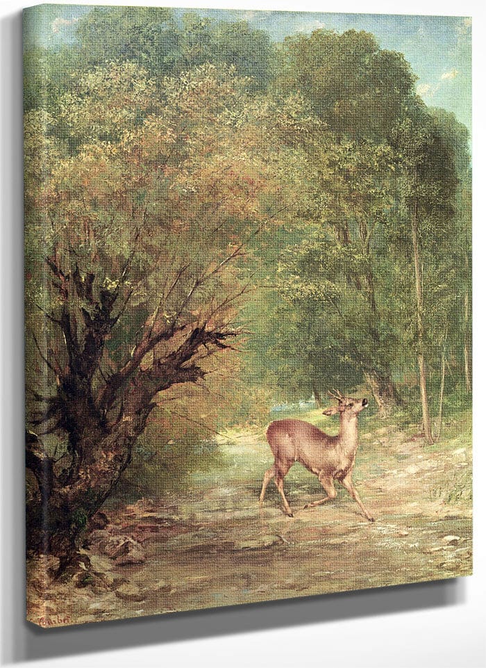 The Hunted Roe Deer On The Alert, Spring By Jean Desire Gustave Courbet Fine Art Print