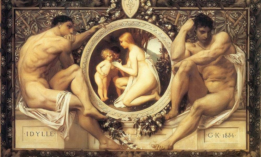 The Idyll By Gustav Klimt Fine Art Print