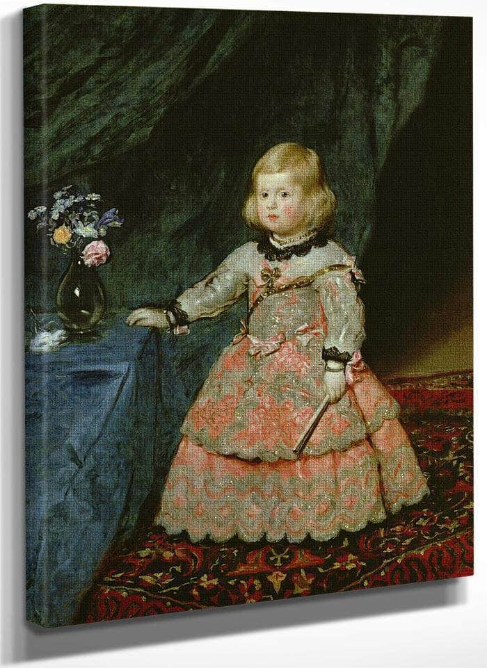 The Infanta Margarita Teresa Of Spain In A Red Dress By Diego Velazquez Fine Art Print