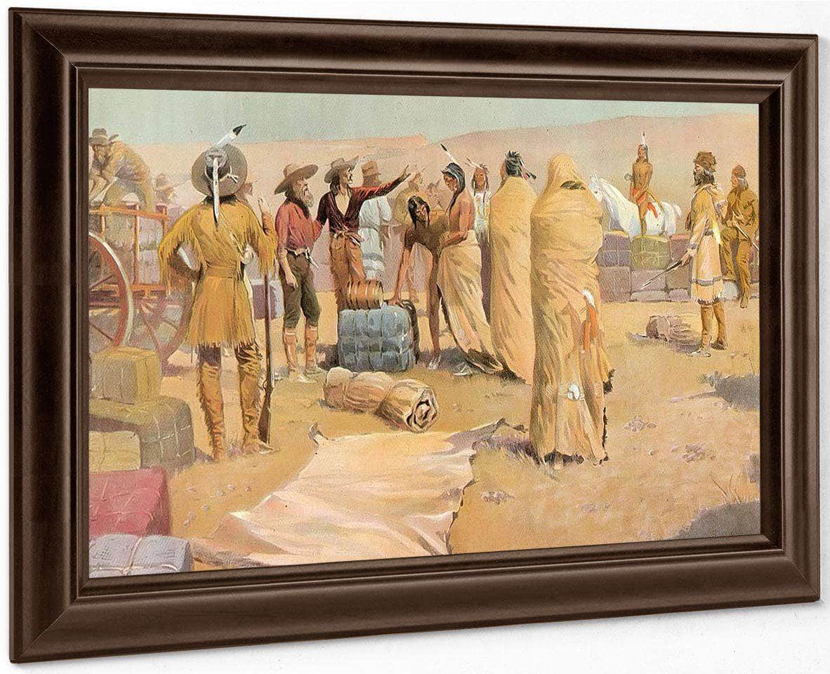 The Interpreter Pointed To White Otter On His War Pony By Frederic Remington Fine Art Print