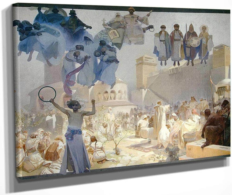 The Introduction Of The Slavonic Liturgy By Alphonse Mucha Fine Art Print
