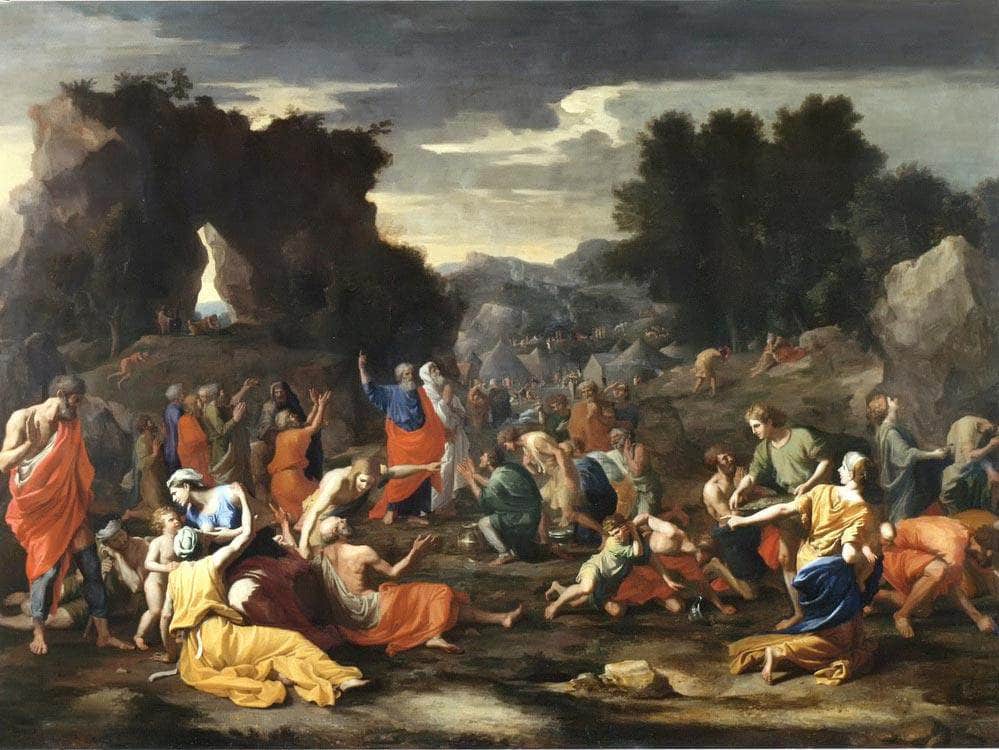 The Israelites Gathering Manna By Nicholas Poussin Fine Art Print