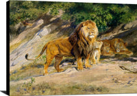The King Watches Painting Rosa Bonheur Canvas Art Fine Art Print