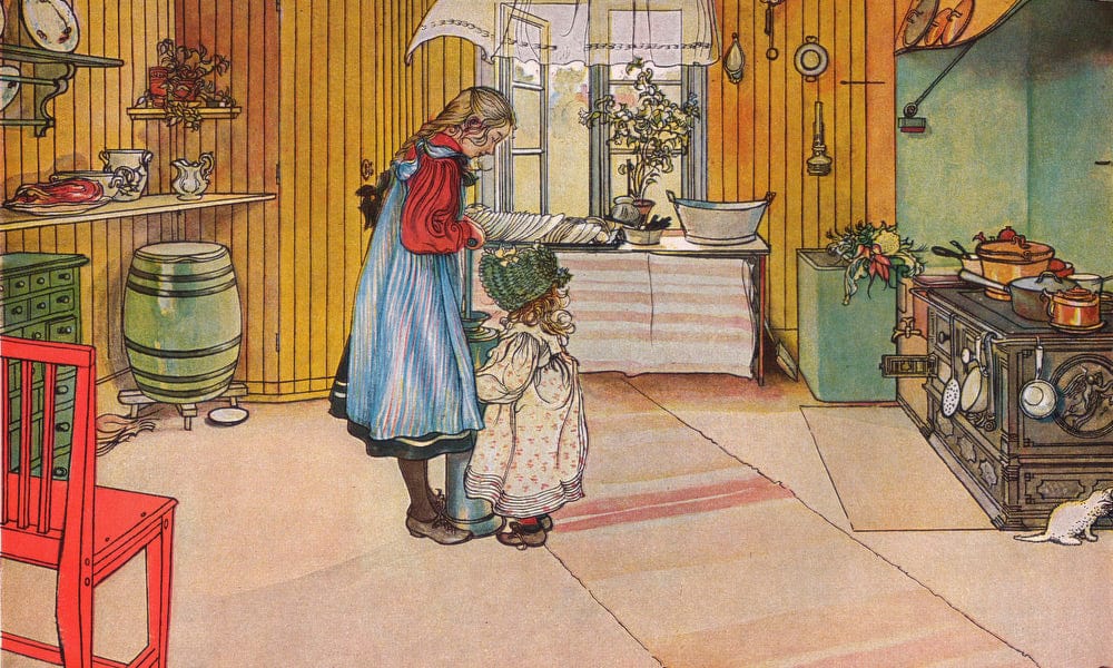The Kitchen By Carl Larsson Fine Art Print