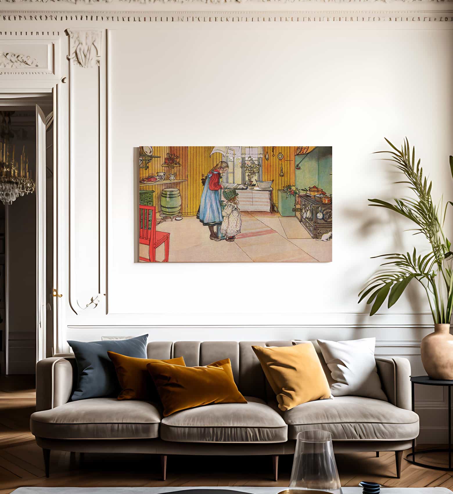 The Kitchen By Carl Larsson Fine Art Print