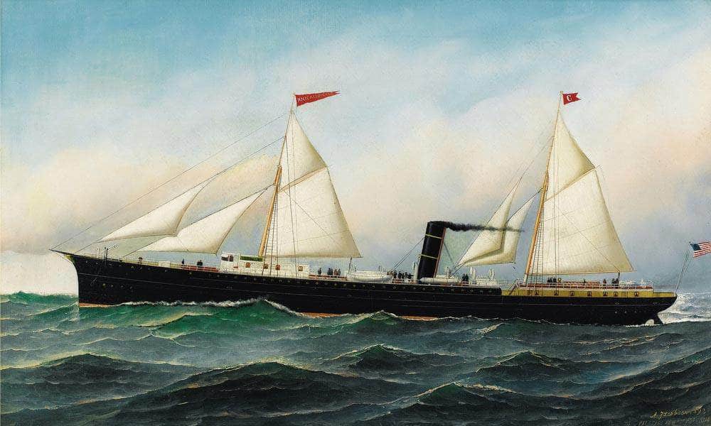 The Knickerbocker Steamboat 1892 By Antonio Jacobsen Fine Art Print