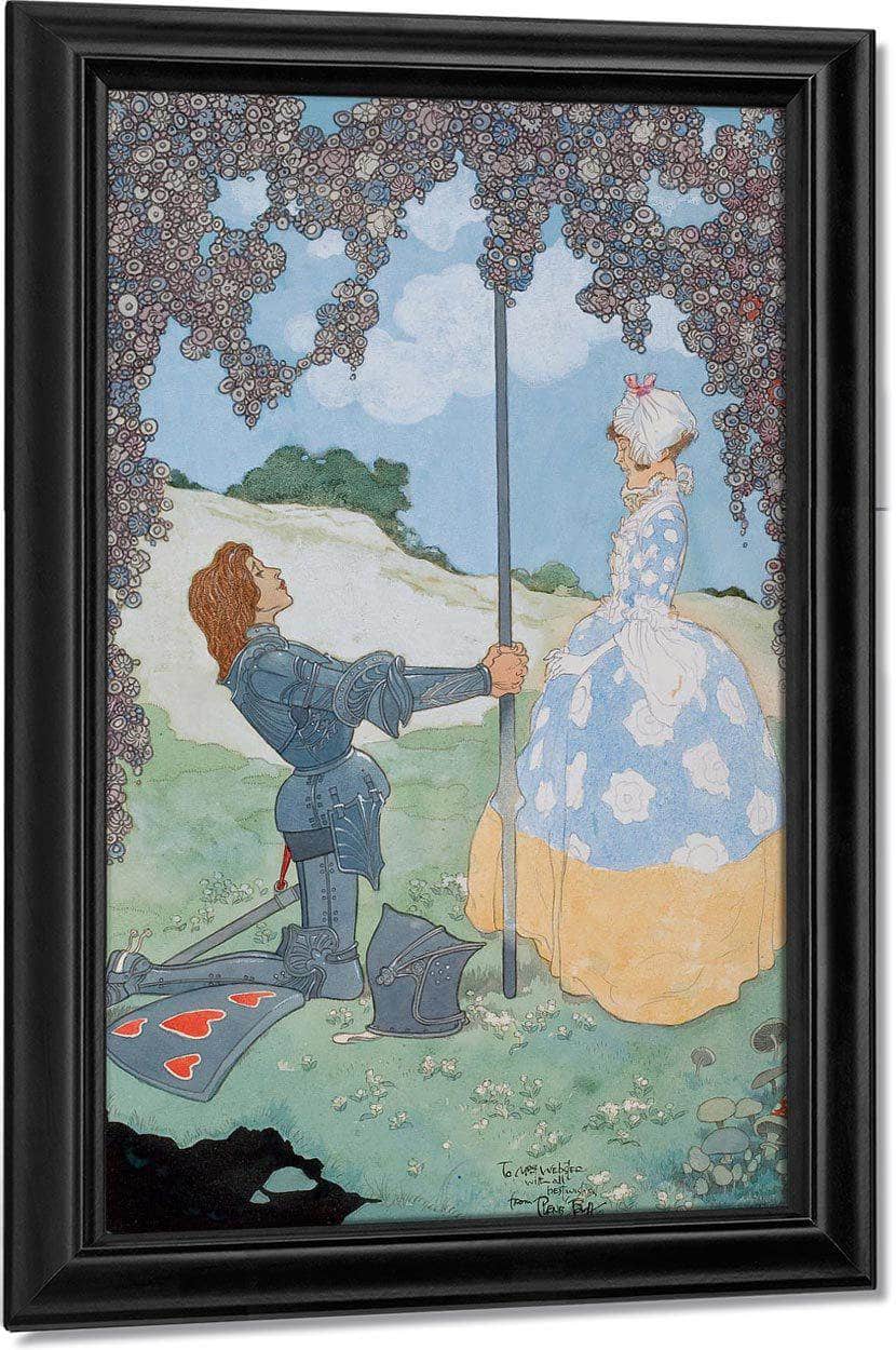 The Knight And His Maid Frontispiece For A Garland Of Roses By Rene Bull Fine Art Print