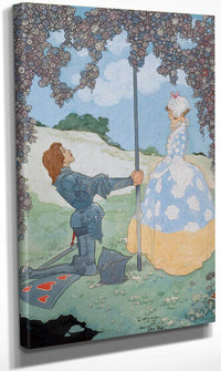 The Knight And His Maid Frontispiece For A Garland Of Roses By Rene Bull Fine Art Print