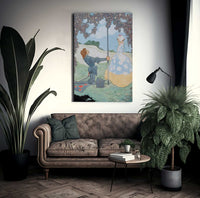 The Knight And His Maid Frontispiece For A Garland Of Roses By Rene Bull Fine Art Print