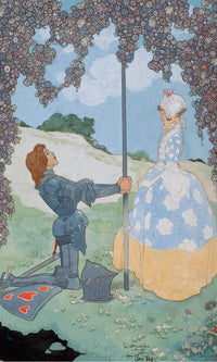 The Knight And His Maid Frontispiece For A Garland Of Roses By Rene Bull Fine Art Print