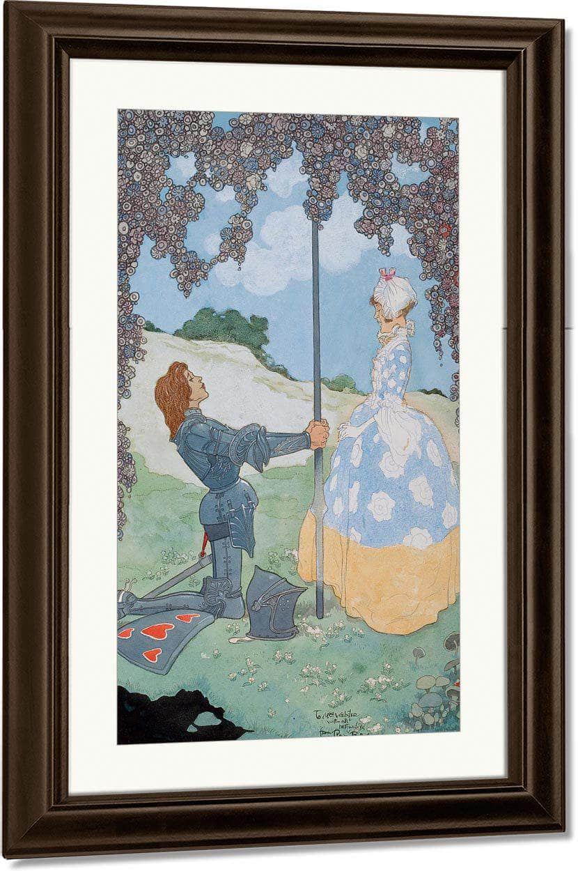 The Knight And His Maid Frontispiece For A Garland Of Roses By Rene Bull Fine Art Print