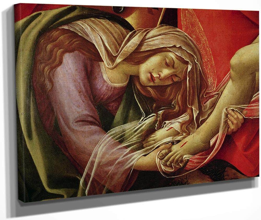 The Lamentation Of Christ Detail Of Mary Magdalene And The Feet Of Christ By Sandro Botticelli Fine Art Print