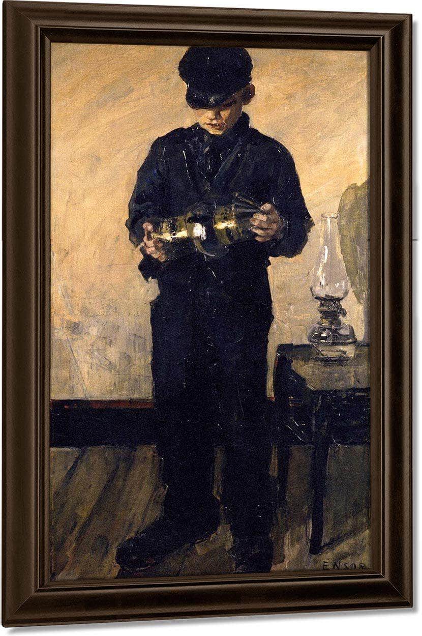 The Lamp Lighter By James Ensor Fine Art Print
