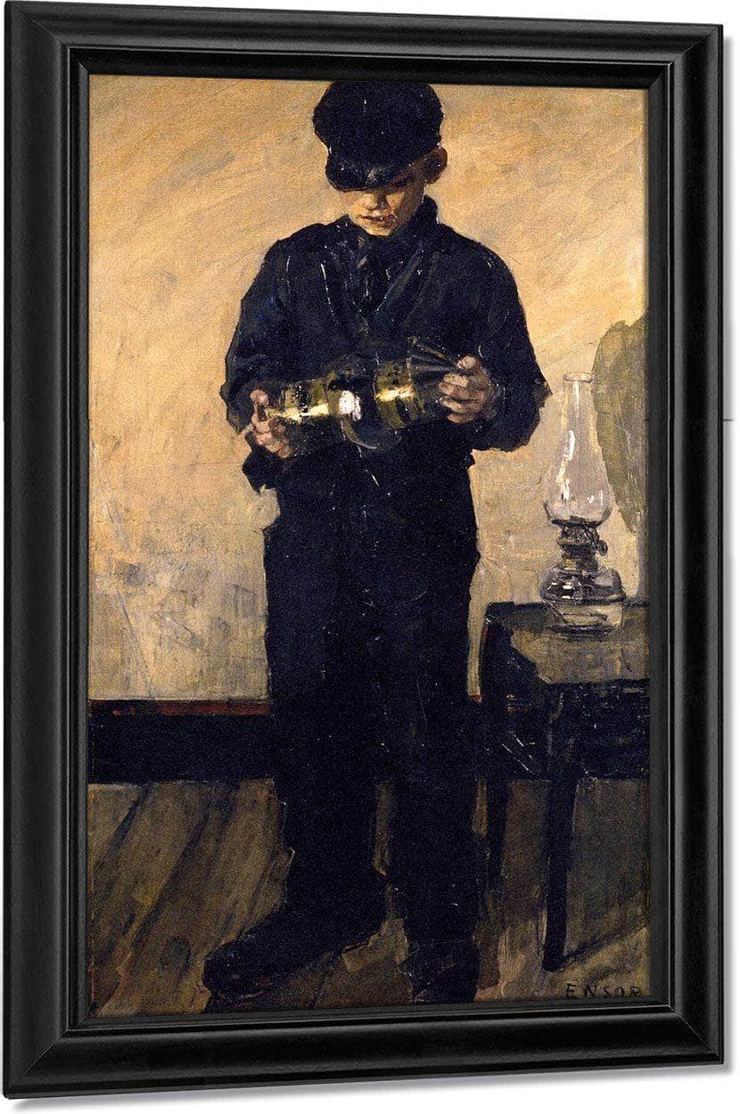 The Lamp Lighter By James Ensor Fine Art Print