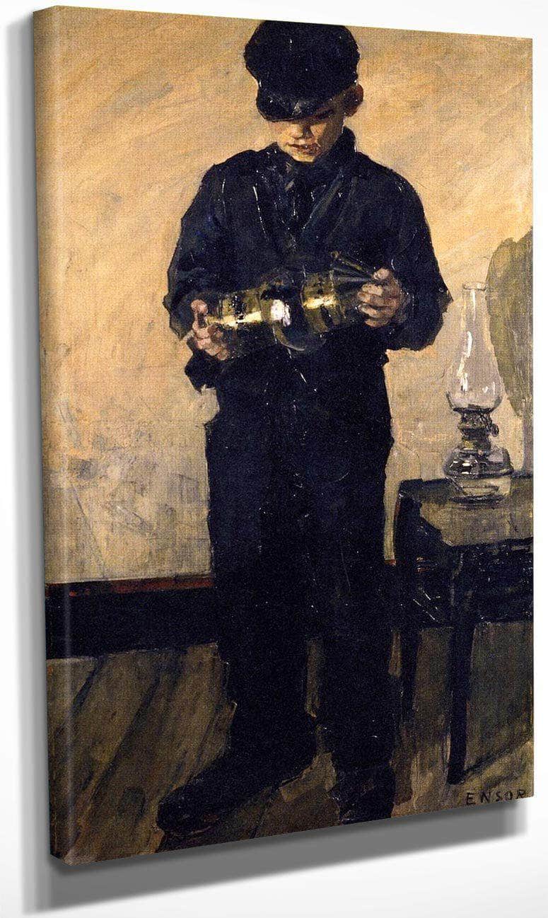 The Lamp Lighter By James Ensor Fine Art Print
