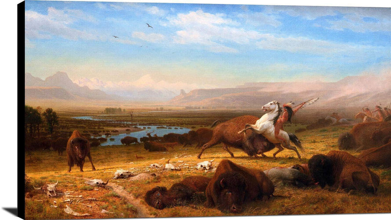 The Last Of The Buffalo Painting Albert Bierstadt Canvas Art Fine Art Print