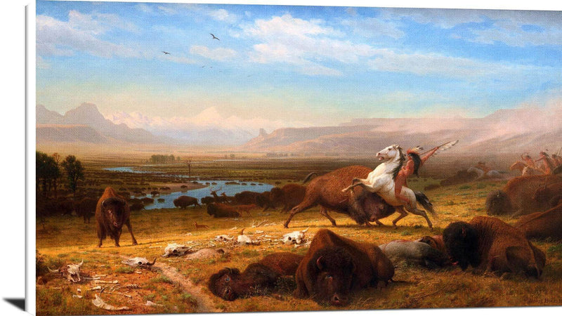 The Last Of The Buffalo Painting Albert Bierstadt Canvas Art Fine Art Print