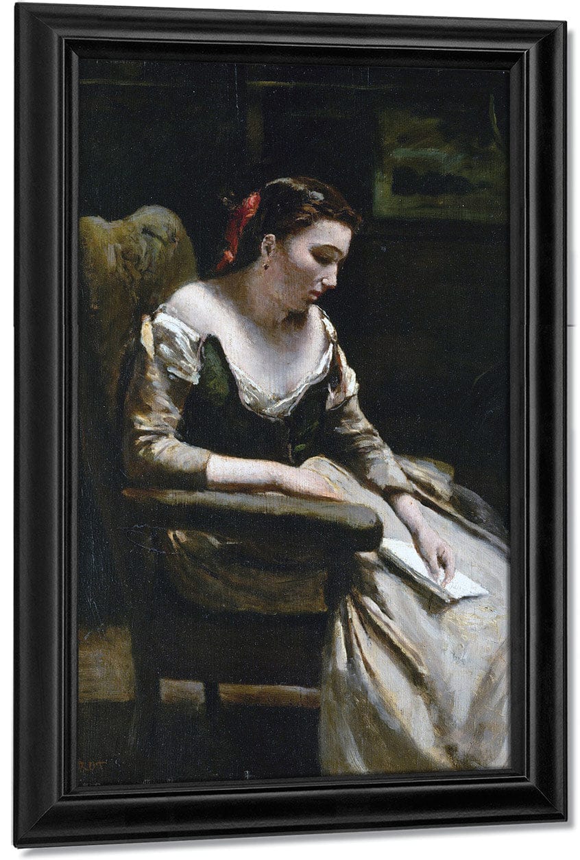 The Letter By Jean Baptiste Camille Corot Fine Art Print