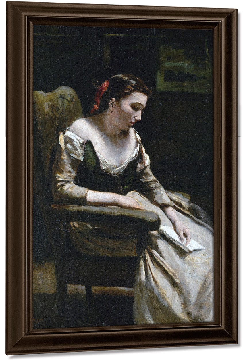 The Letter By Jean Baptiste Camille Corot Fine Art Print