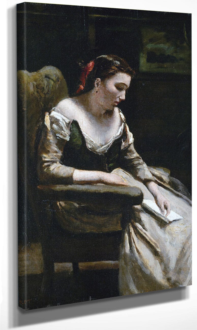 The Letter By Jean Baptiste Camille Corot Fine Art Print