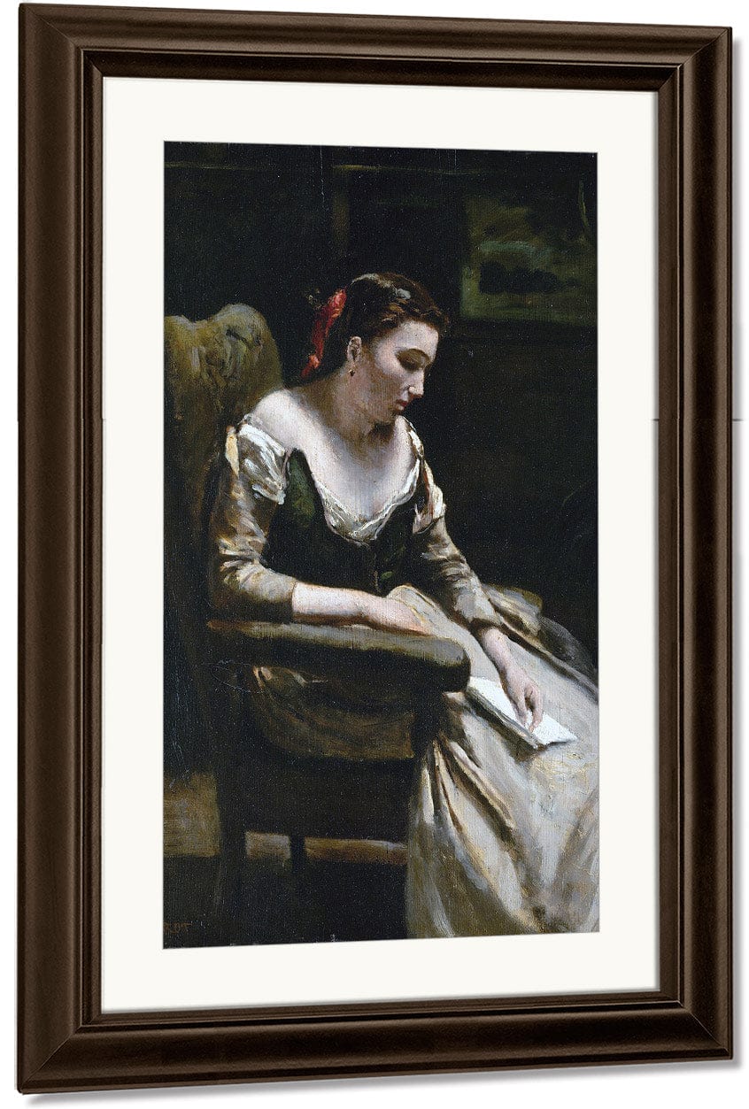 The Letter By Jean Baptiste Camille Corot Fine Art Print