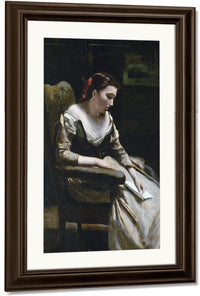 The Letter By Jean Baptiste Camille Corot Fine Art Print