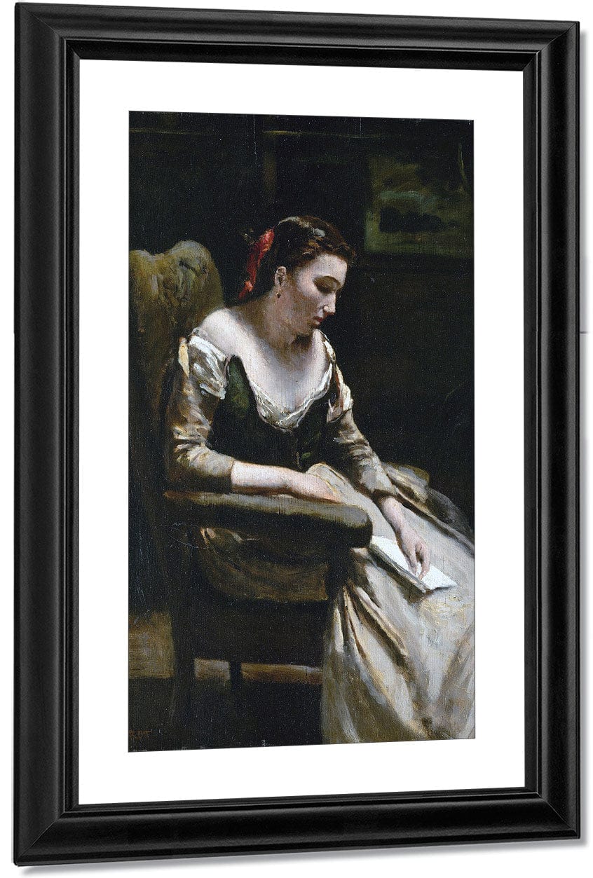 The Letter By Jean Baptiste Camille Corot Fine Art Print