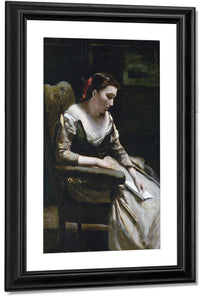 The Letter By Jean Baptiste Camille Corot Fine Art Print