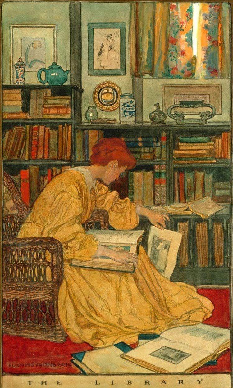 The Library By Elizabeth Shippen Green Fine Art Print