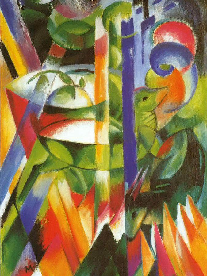 The Little Mountain Goats By Franz Marc Fine Art Print