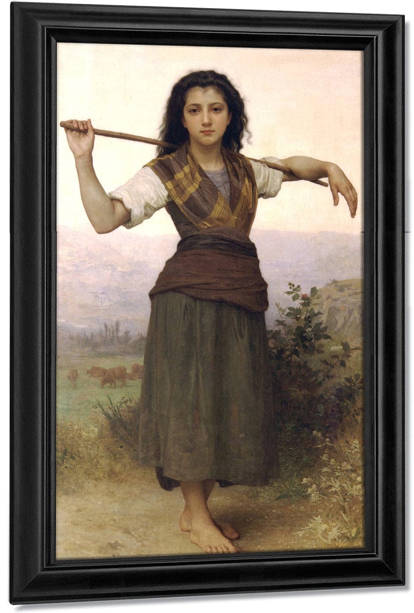 The Little Shepherdess 1889 1 By William Adolphe Bouguereau Fine Art Print