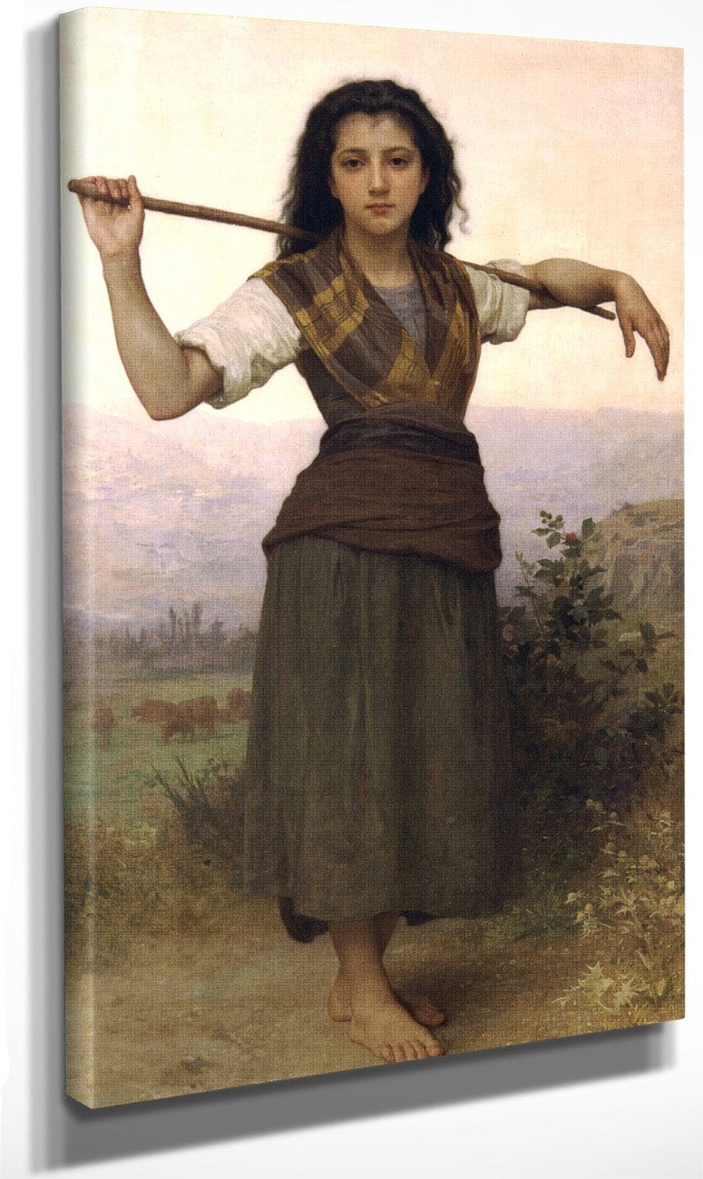 The Little Shepherdess 1889 1 By William Adolphe Bouguereau Fine Art Print