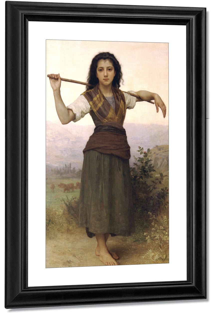 The Little Shepherdess 1889 1 By William Adolphe Bouguereau Fine Art Print