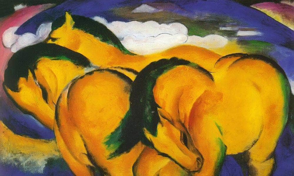 The Little Yellow Horses By Franz Marc Fine Art Print