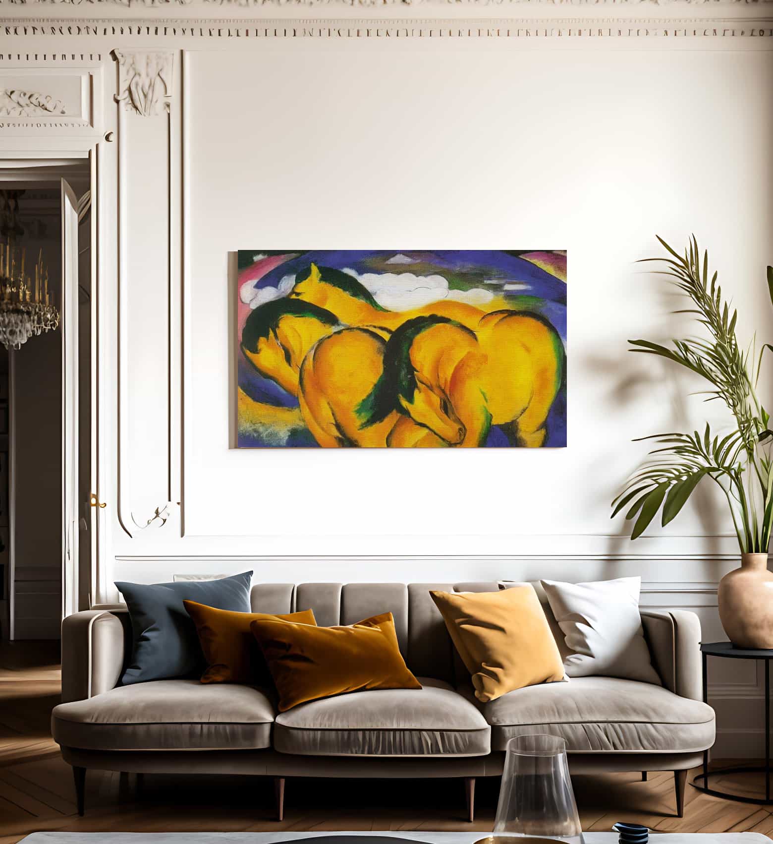 The Little Yellow Horses By Franz Marc Fine Art Print