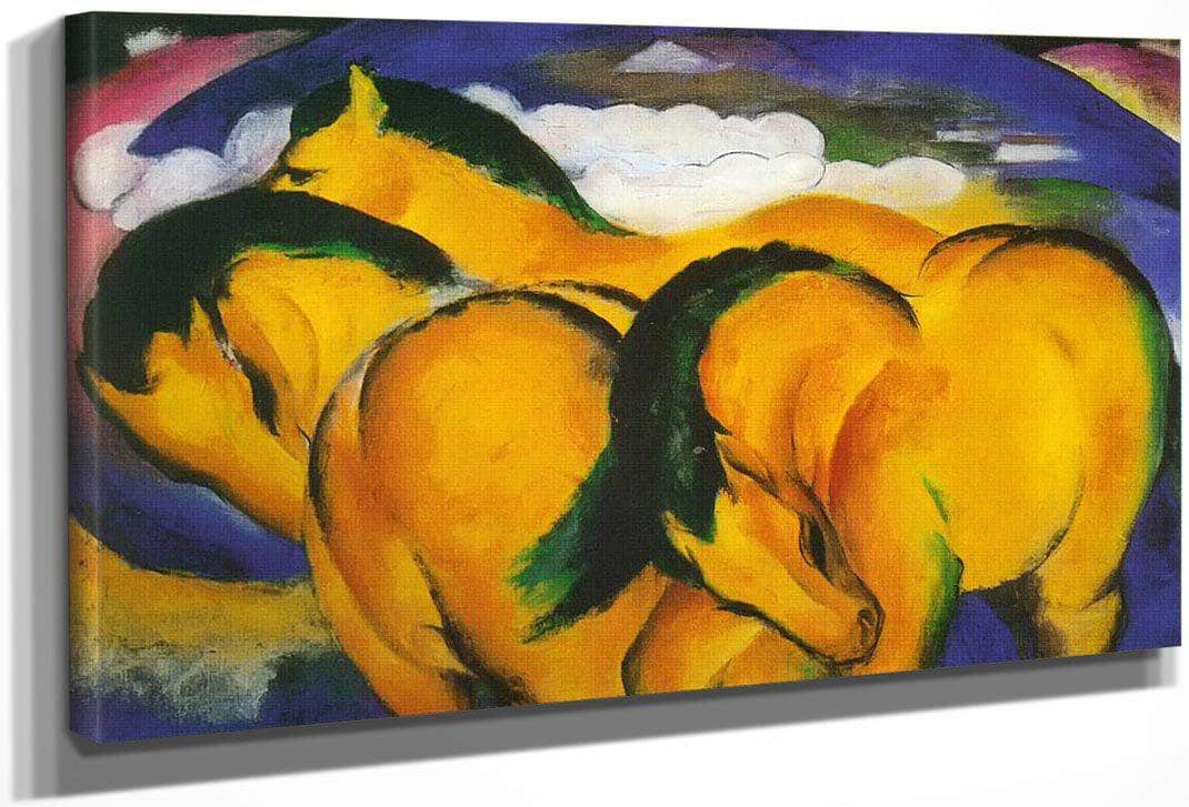 The Little Yellow Horses By Franz Marc Fine Art Print
