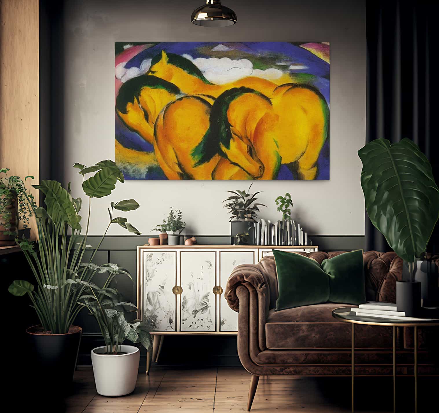 The Little Yellow Horses By Franz Marc Fine Art Print