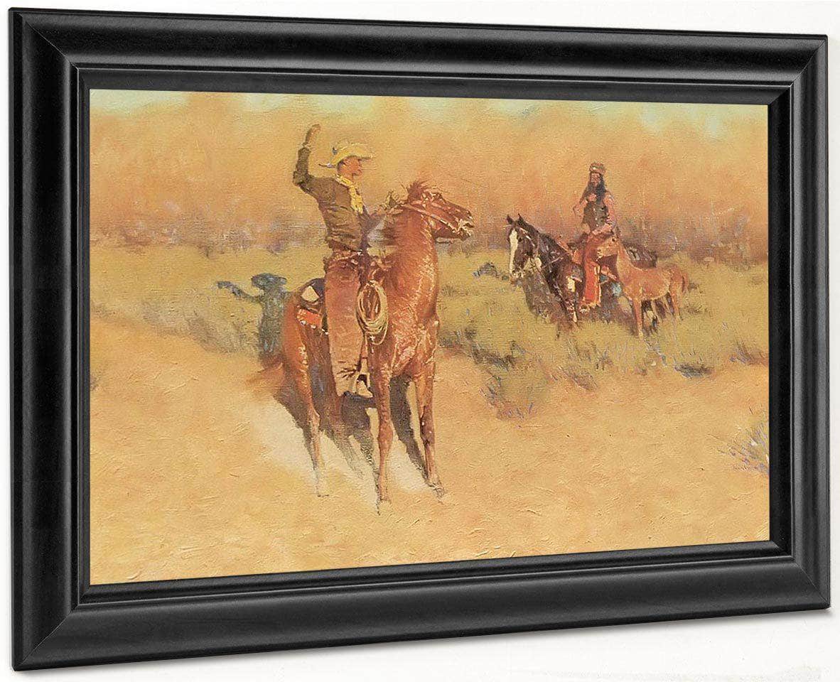The Longhorn Cattle Sign By Frederic Remington Fine Art Print
