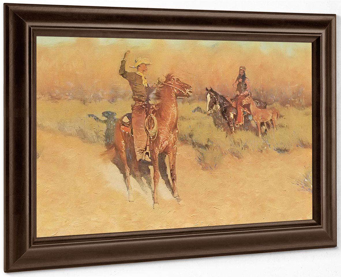 The Longhorn Cattle Sign By Frederic Remington Fine Art Print